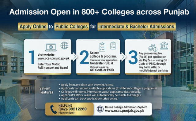 Admission in first year through OCAS